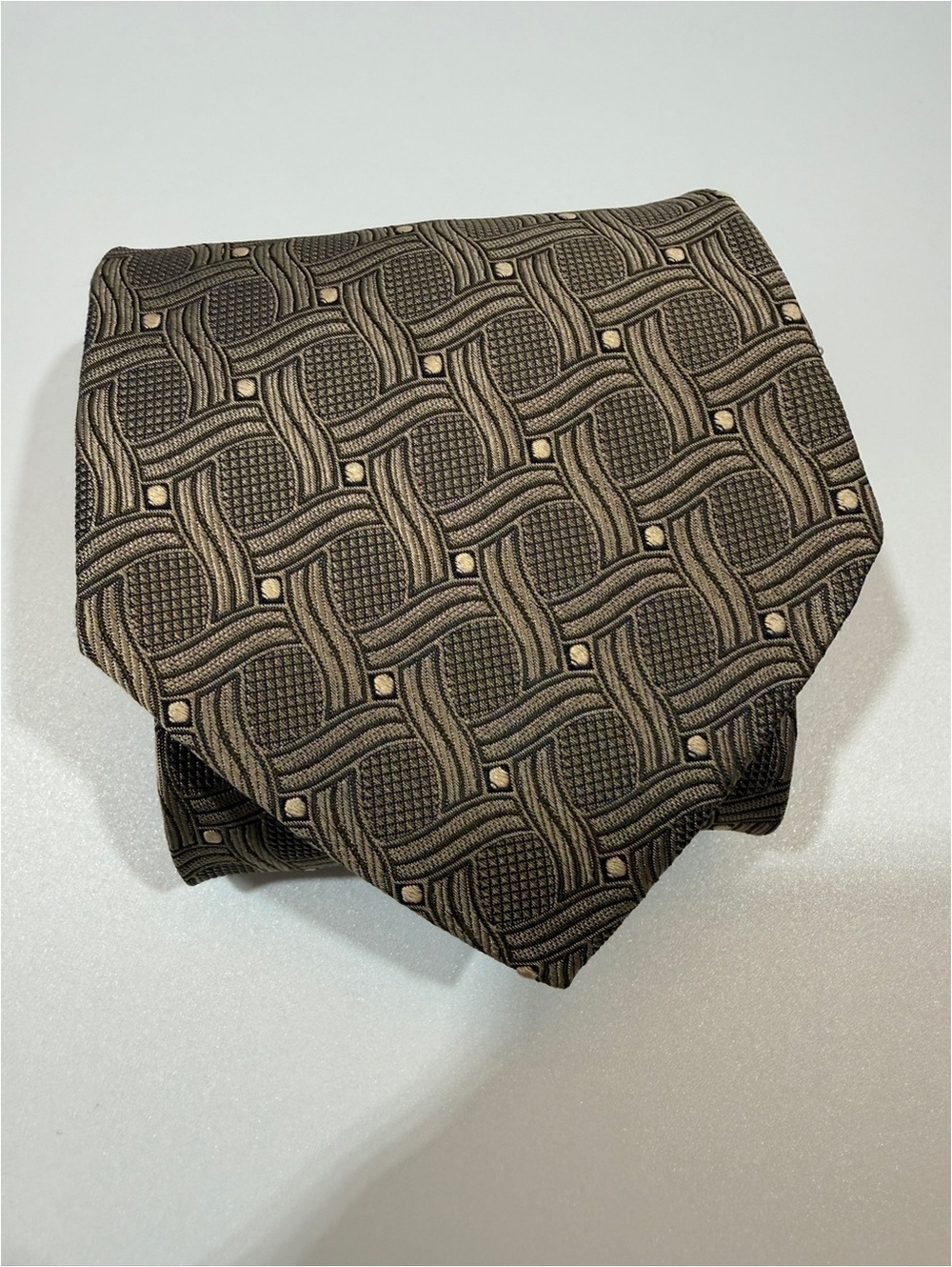 Joseph & Feiss Brown Geometric Silk Tie
